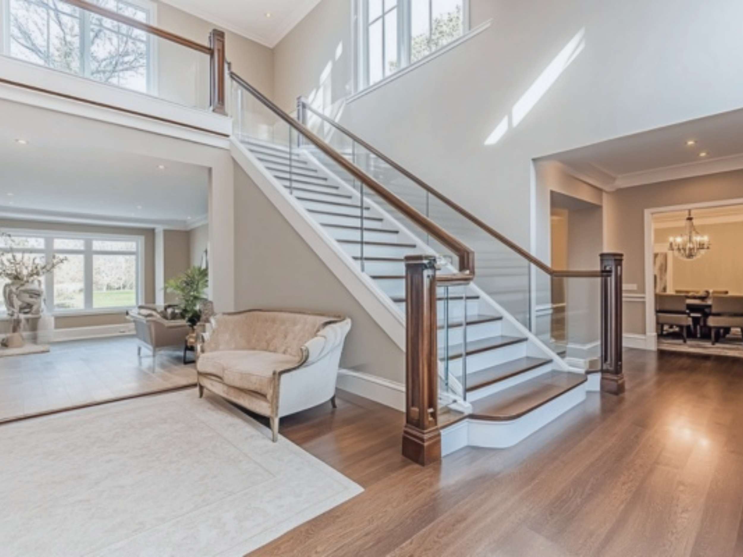 Strong toughened glass stair railing design in Kashmir Srinagar